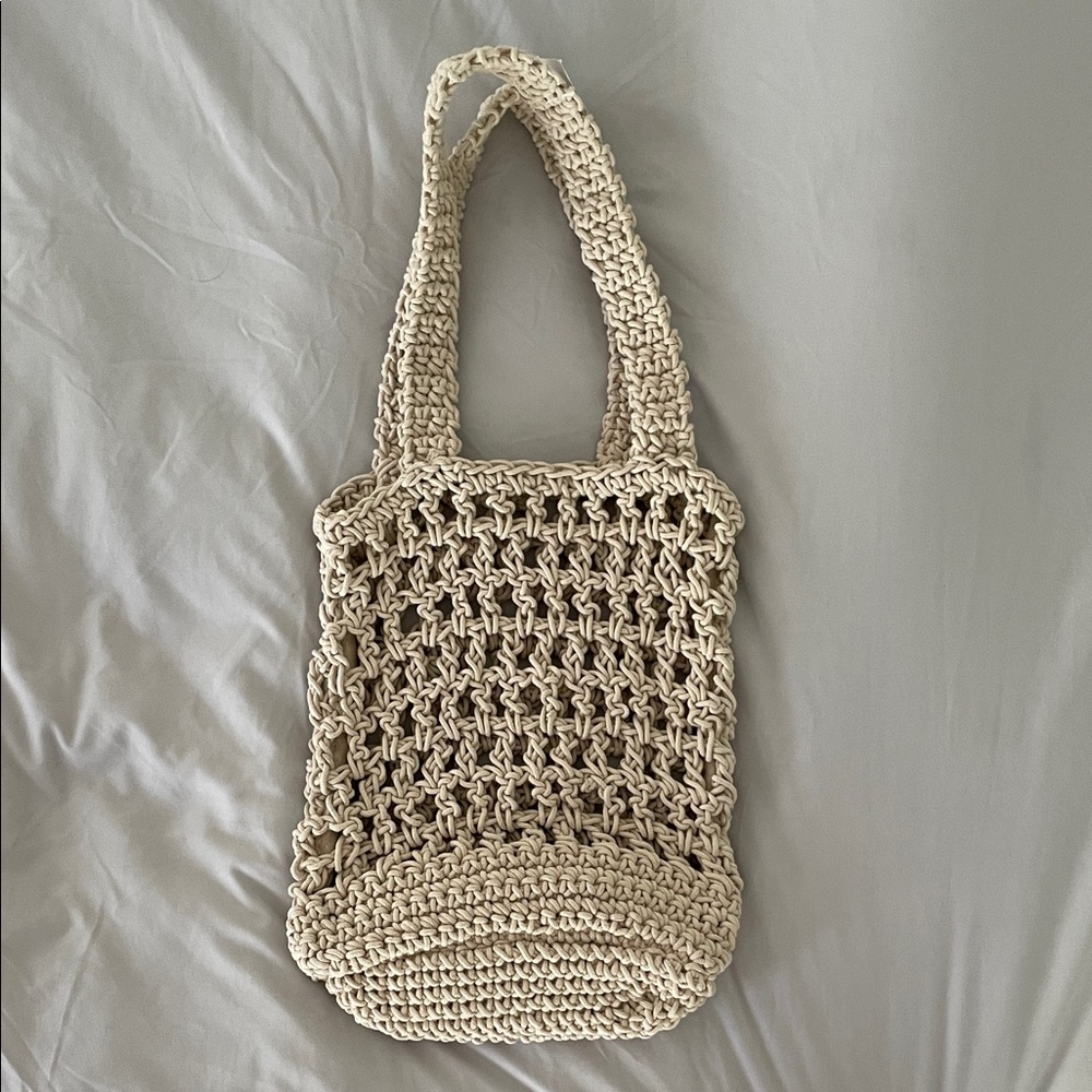 Handcrafted Cream Crochet Tote Bag